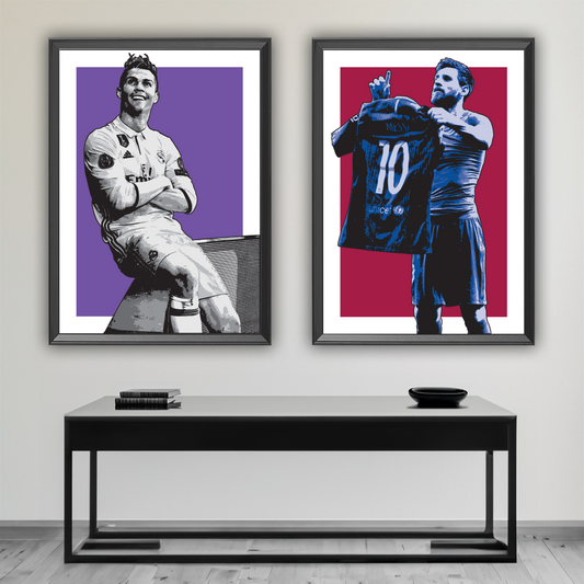 "MESSI & RONALDO" ART PRINT SET